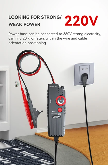 Underground Wire & Pipe Locator Tracer - Rechargeable, Detects Cables & Metal Pipes Up To 4ft Deep