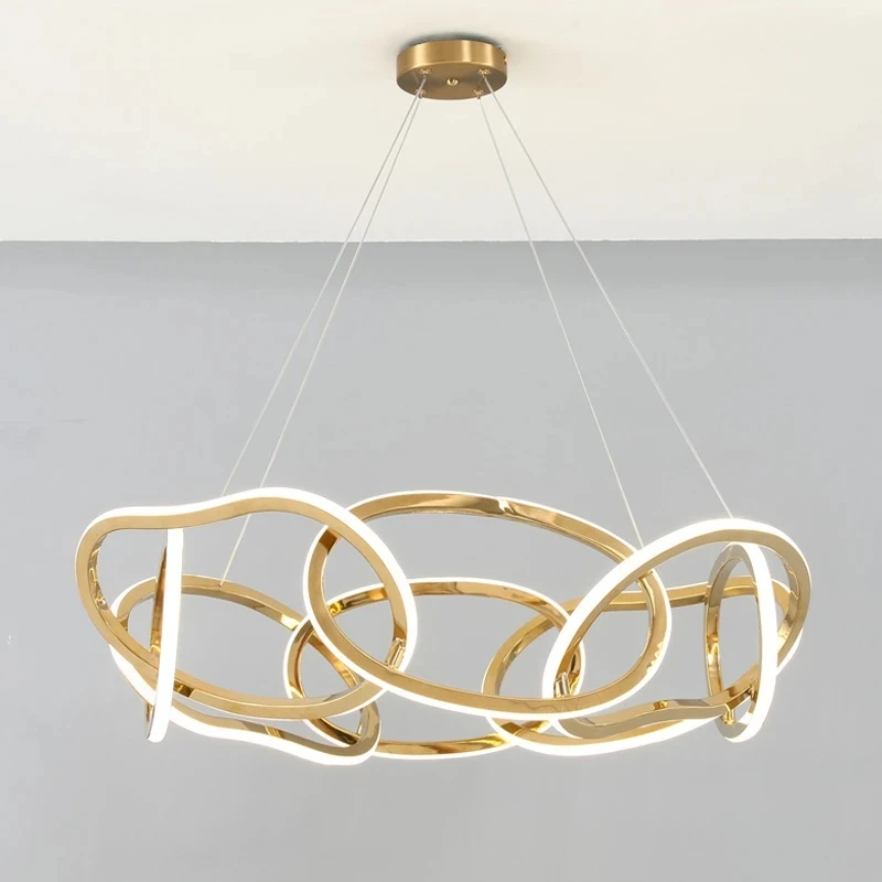 

Modern Rose Gold LED Circle Pendant Lamp For Dining Room Kitchen Lighting Chandelier Indoor Bar Hanging Decor Lights Fixture