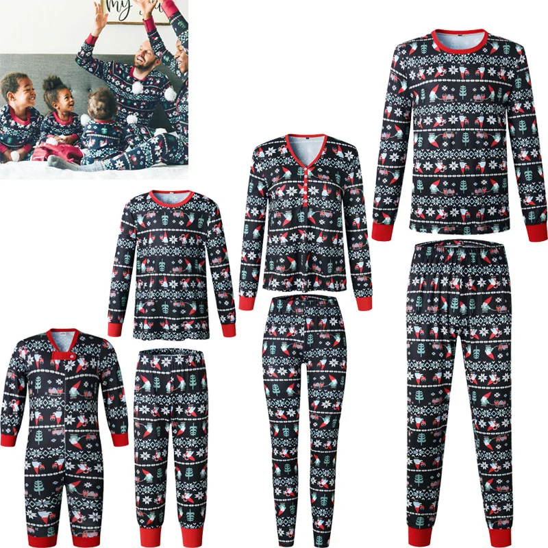 thumbnail image 2 of Conjuntos de apariencia familiar navideña, pijamas de dibujos animados para padres, madres e hijos, camisetas y pantalones, ropa para el hogar para padres e hijos, 2 of 5