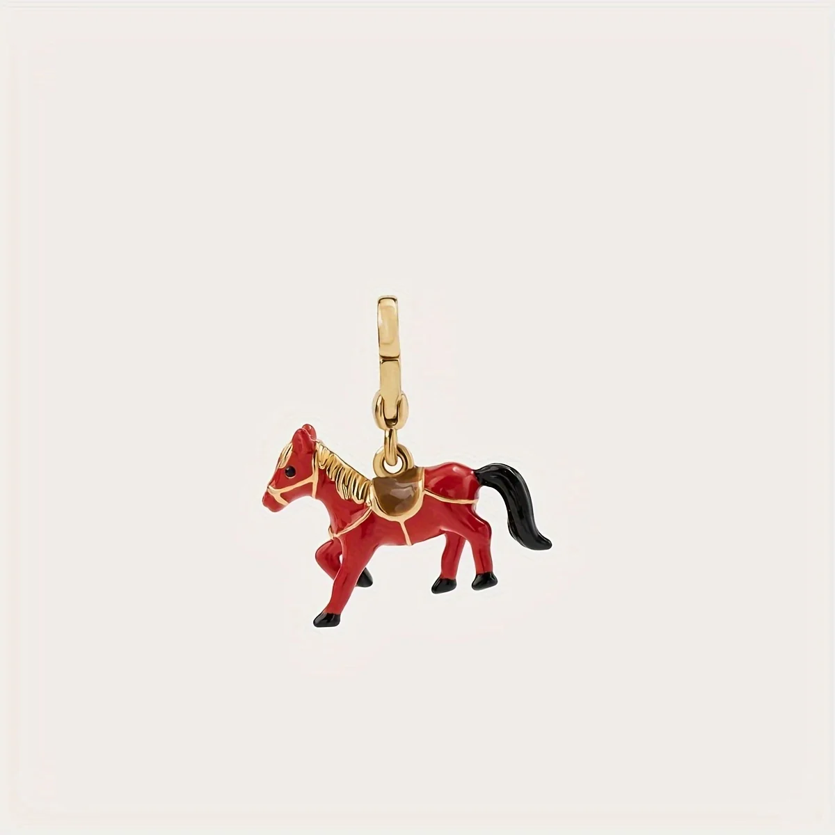 1Pc Fashion Niche Enamel Red Horse Pendant Necklace for Women Keychain Pendant Sweet Cool Party Jewelry Valentine's Day Gift 3
