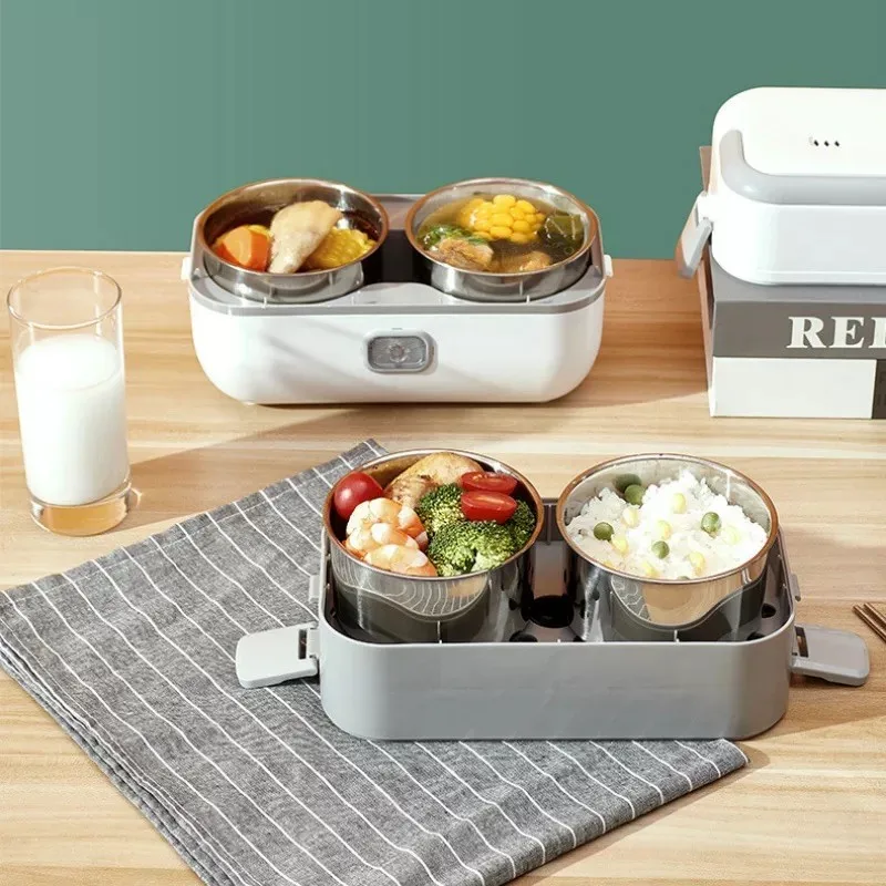 Stainless Steel Dual Use 220V 110V Electric Heated Lunch Box