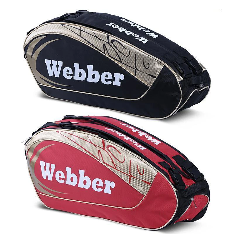 Badminton Racket Bag Waterproof Single Shoulder Squash Racquet Team Sports Bags Can Hold 3-6 Rackets With Shoes Bag Men 3
