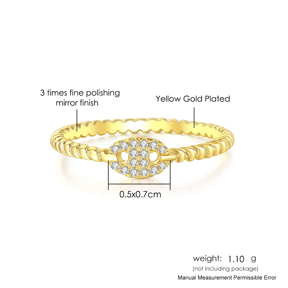 Twisted Ring for Women Trendy Micro Inlaid Zircon Gold Color Midi Button Stacking Dainty Rings Finger Accessories Jewelry R735 6