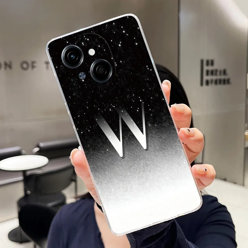 Clear Silicone Soft Luxury Elegant Letters Phone Case - Protective Cover