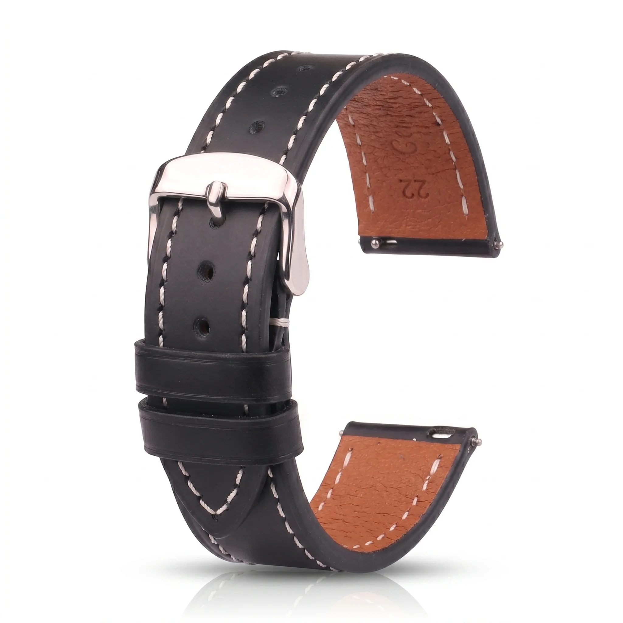 Elegant Vintage Oil Wax Leather Watch Strap - Soft Top Grain Leather Bracelet