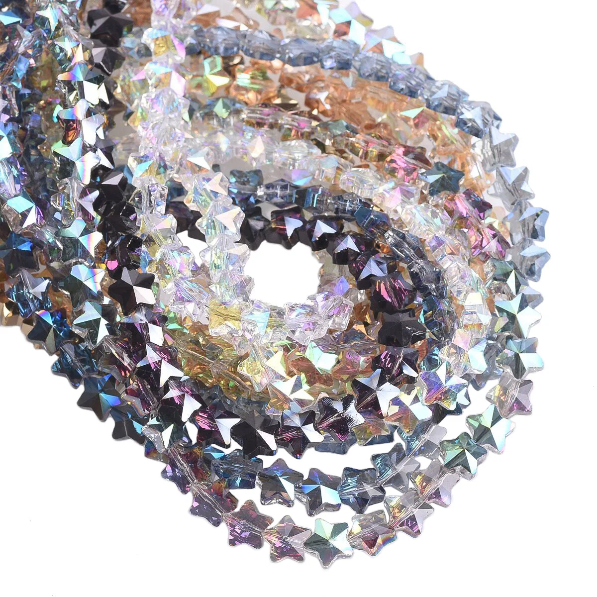 20pcs 8mm Star Shape Shiny Faceted Crystal Glass Loose Beads