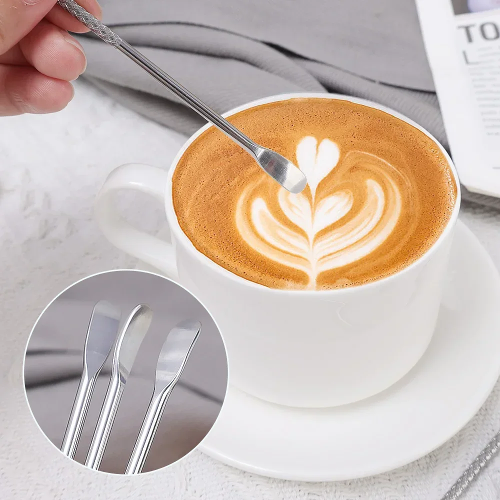 5/1Pcs Stainless Steel Coffee Art Pen Coffee Stitch Barista Cappuccino Espresso Decorating Latte Art Pen Fancy Cafe Tool