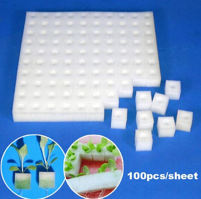 100pcs/sheet Garden Cultivation Plant Sponge Soilless Culture Planting Hydroponic Vegetables Nursery Pots Cloning Collar B4