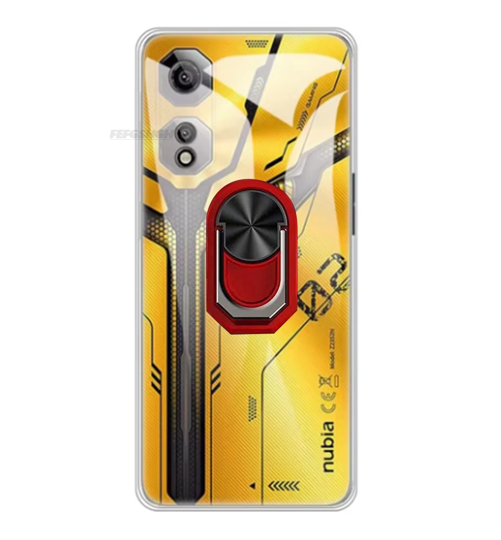 ZTE Nubia Neo 2 5G High Back Finger Ring Soft TPU Silicone Phone Case, 6.8 Cover