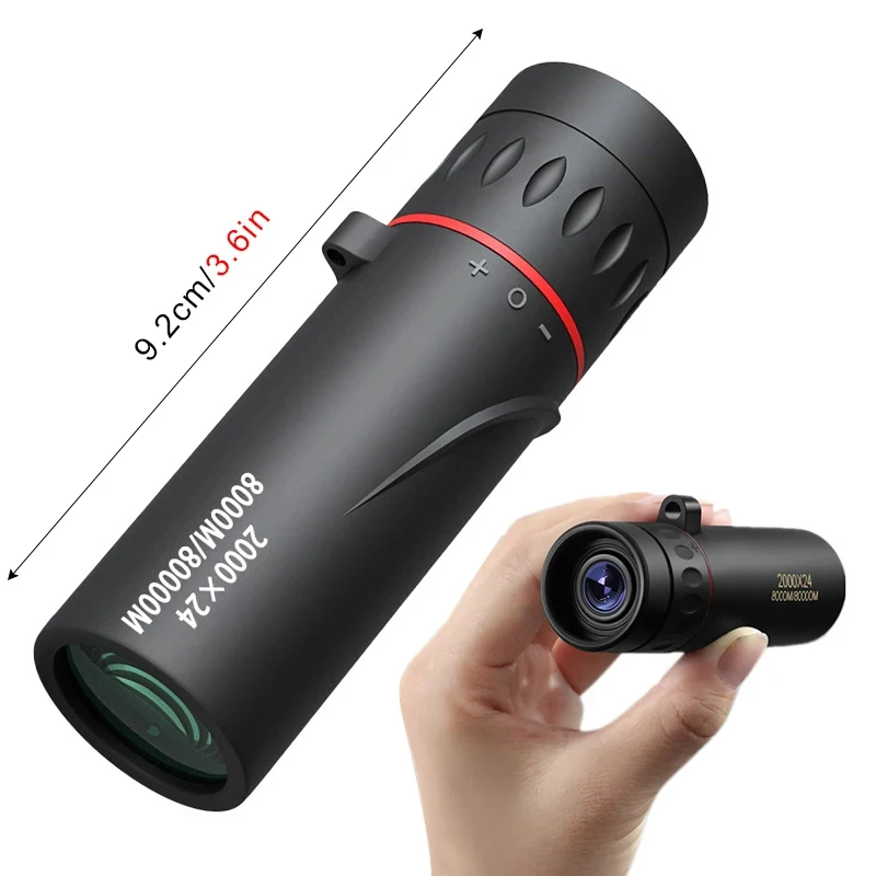 2000x24 HD monokulární dalekohled outdoorové mini přenosné zaskočit dalekohled telefon dalekohled klip stativ kemping birdwatching dalekohledy