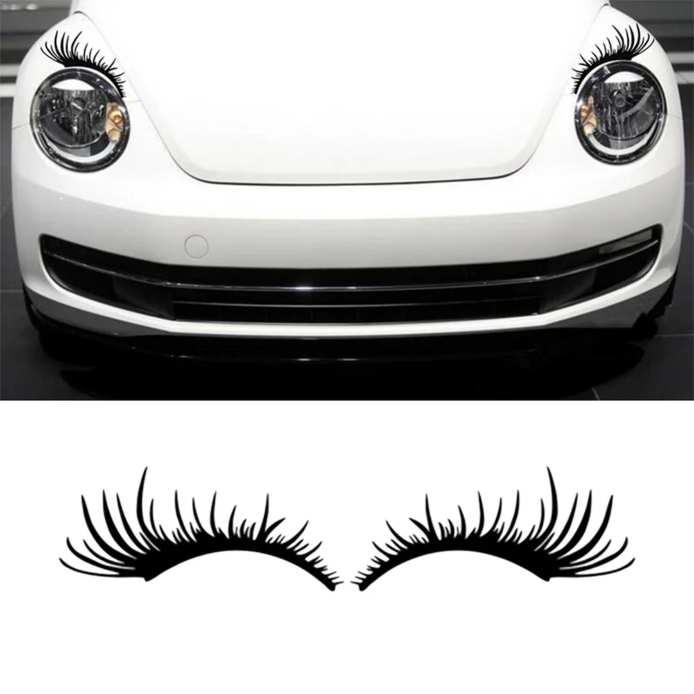 2pcs 3D Charming Eyelashes Car Sticker Headlight Eyelash Decal Auto