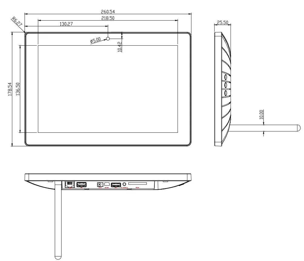 Desktop&Wall Mount 10.1 inch 8-core Android 14 POE Tablet PC Touch Screen Smart