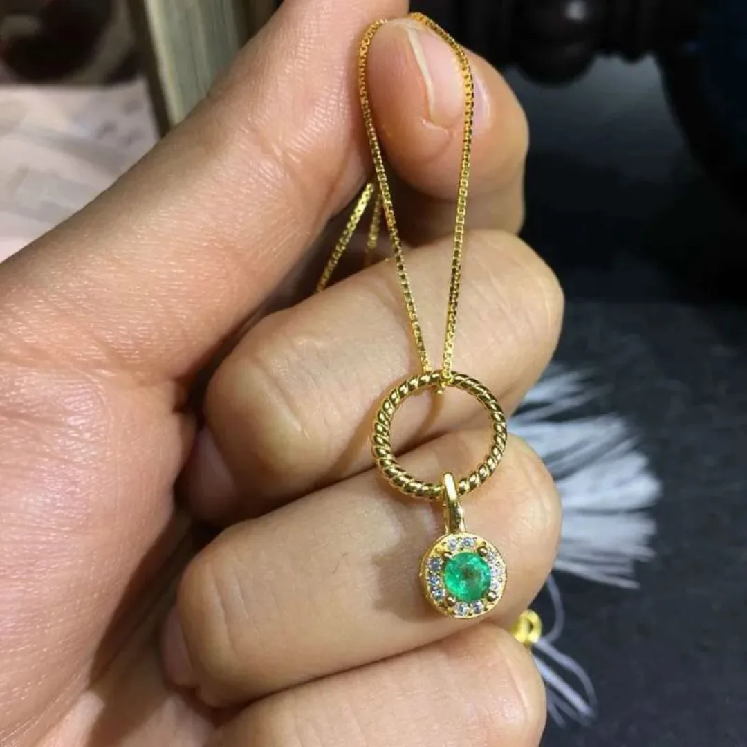 인증서  프리미엄 여성의 결혼 쥬얼리와 천연 에메랄드 펜던트 목걸이