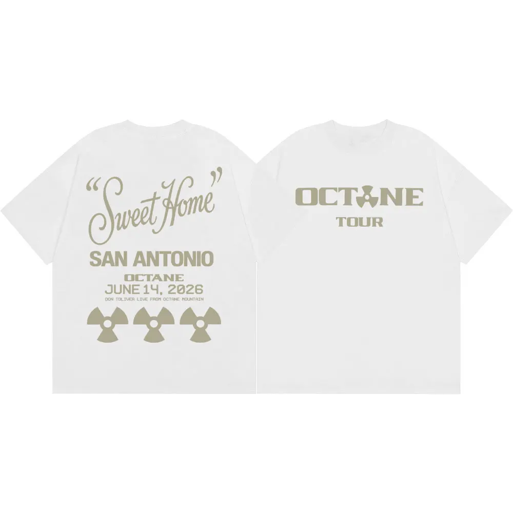 Rapper Don Toliver Octane Tour 2026 T-Shirt für Männer und Frauen Hip-Hop Vintage Kurzarm T-Shirts Sommer Casual Mode Locker Sitzendes T-Shirt