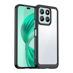 Transparent Colorful TPU Protective Cover Case for Honor X6s (Black)