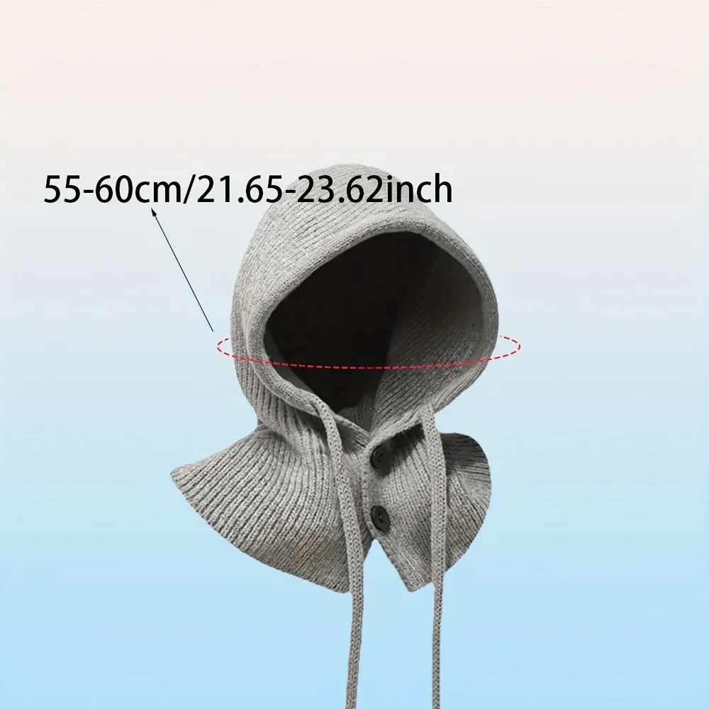 Autumn and Winter Balaclava Hat - Elastic Hooded with Snap Closure, Thickened Warm for Men/Women, Lightweight Skiing Face Mask