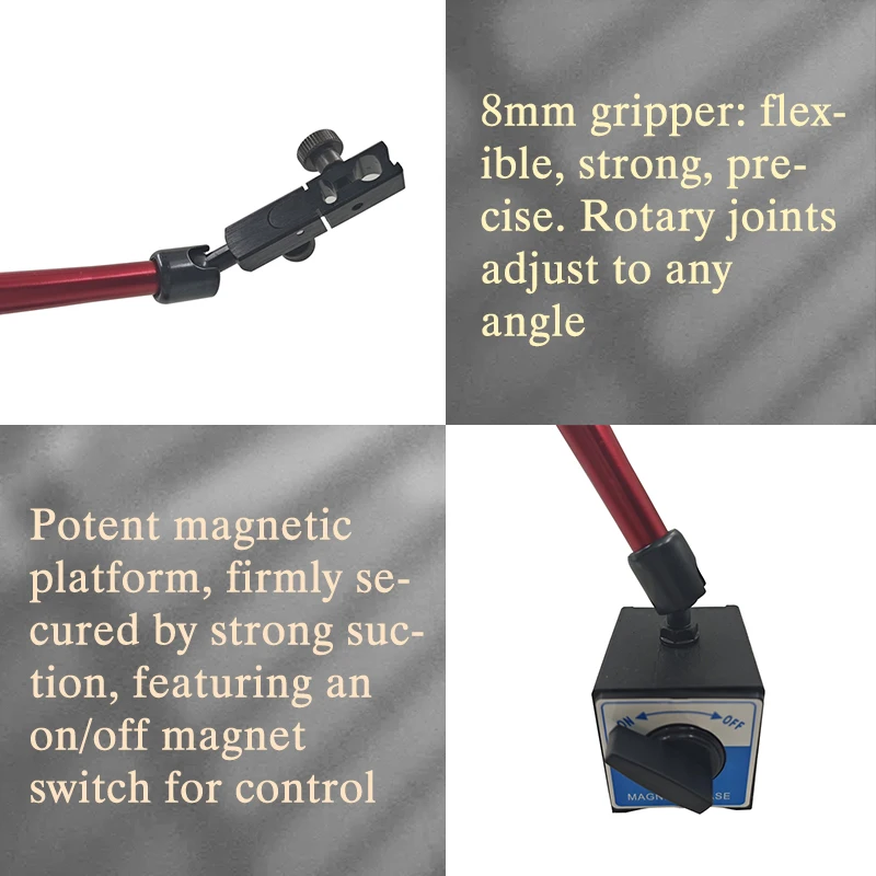 Dial Indicator Gauge Dial Indicator Dial Indicator Holder 200mm-360mm Magnetic Base Dial Bore Gauge Magnetic Stand Base Micrometer Measurment Tools