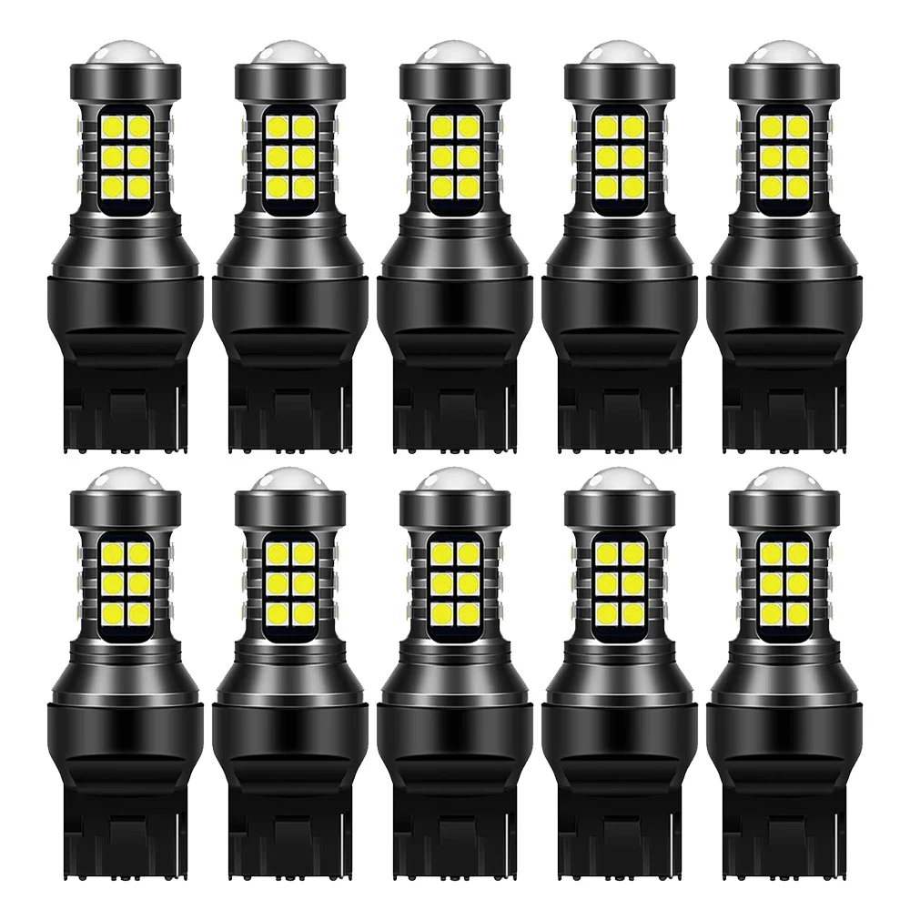 

10X 7440 7443 W21W WY21W T20 3157 P21W светодиодный Bulb BAU15S PY21W BA15S P21/5W Автомобильные фары янтарно-Желтые красные стоп-сигналы фонари заднего хода