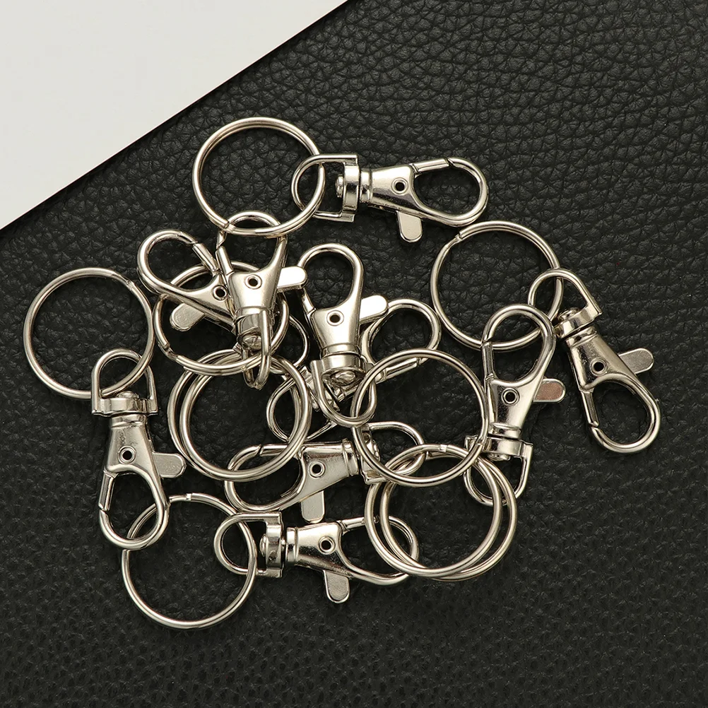 

12Pcs Keychain Clips And Rings Key Chains Rings Zinc Alloy Lobster Clasps Keychain Hooks