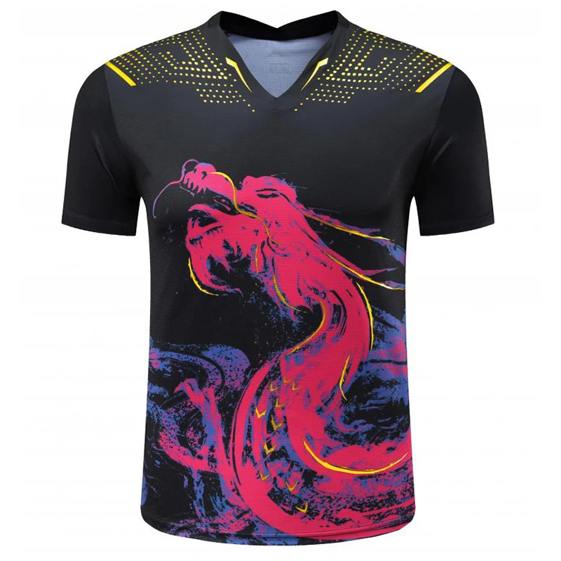 China Dragon Table Tennis Short Sleeve Tennis Badminton Ping Pong Jersey Sports Uniform Workout Clothes