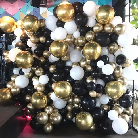 

10pcs 10 Inch 4D Gold Round Foil Balloons Rose Gold Silver Ballons Birthday Party Decorations Kids Adult Inflatable Air Globos