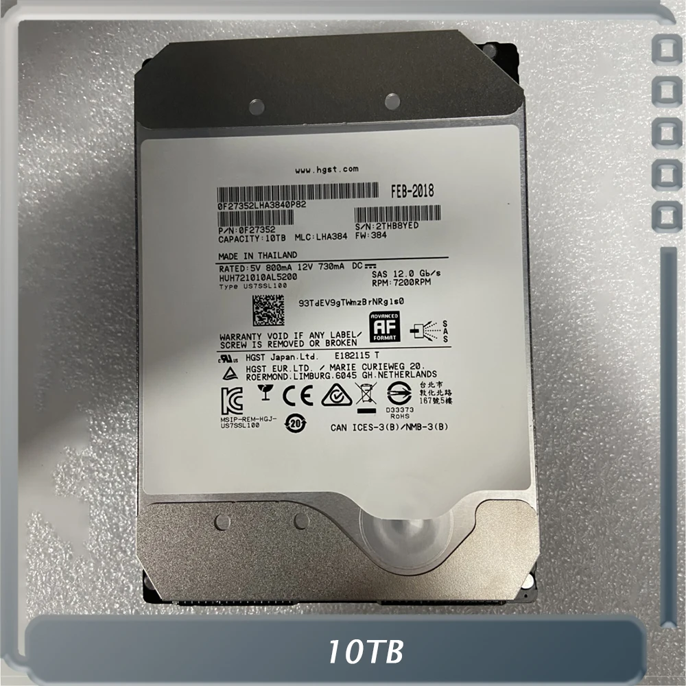 【2個セット】HGST HUH721010AL4200 SAS 12Gb/s 10TB SAS 消去済 HGST HUH721010AL4200 Ultrastar HE10 : : Computers