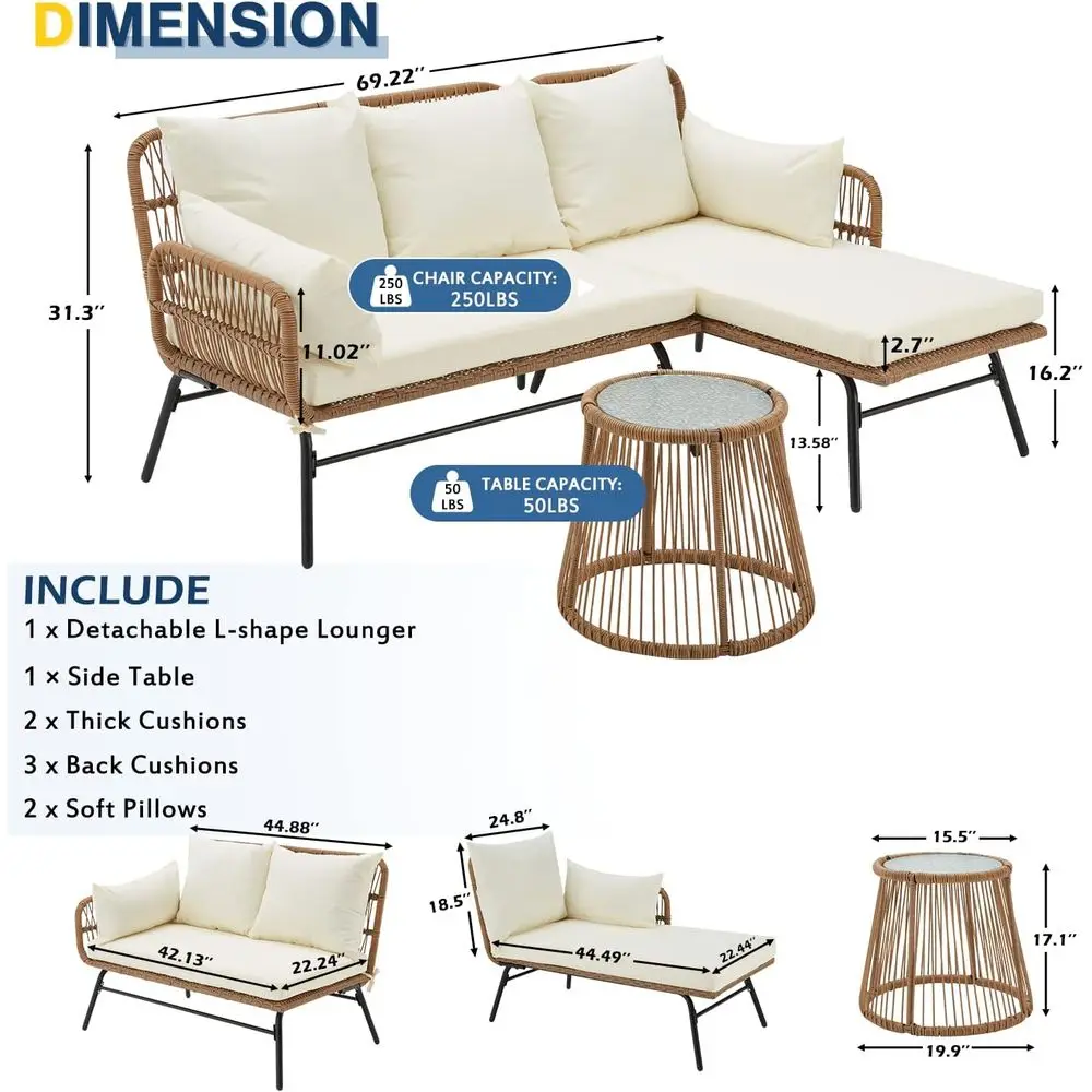 Outdoor L Shaped Sectional Sofa Set image