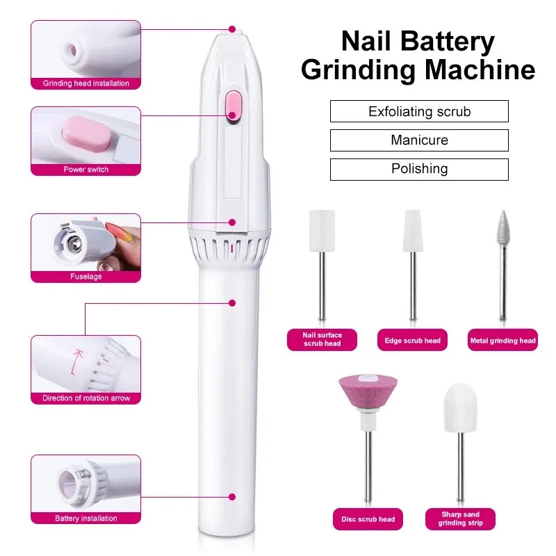 5 In 1 MINI Electric Nail Drill Kit Manicure Pedicure Grinding Polishing Nail Art Sanding File Pen Tools Machine 4