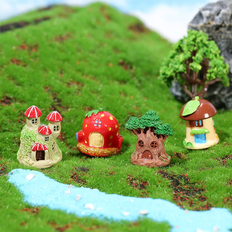 

Figurine Miniature Colored Tree House Micro Landscape Ornaments For Home Decorations Room Decor DIY Gardening Accessories