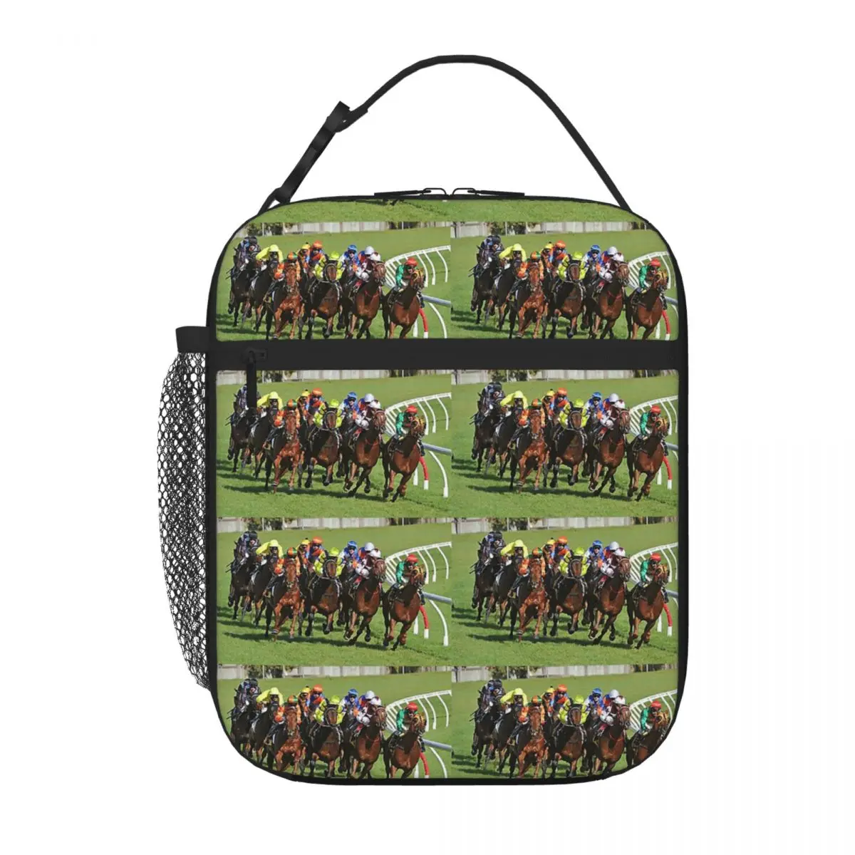 

Horse Racing Action Lunch Bags Insulated Bento Box Portable Lunch Tote Resuable Picnic Bags Cooler Thermal Bag for Woman Girl