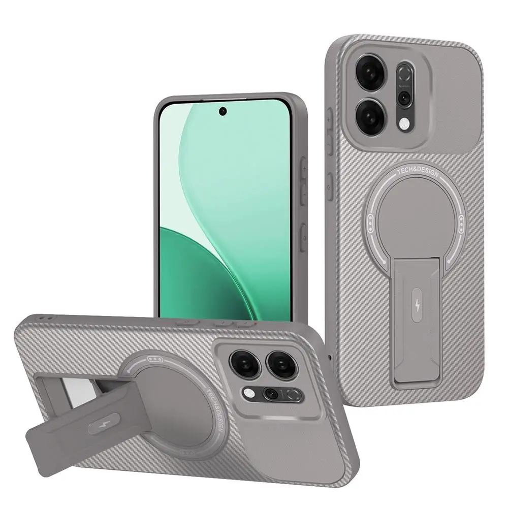 Luxury Magnetic Carbon Stand Wireless Charging Phone Case