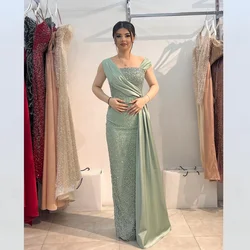 Prom Dress Evening Saudi Arabia Sequin Beading Ruched Quinceanera A-line Strapless Bespoke Occasion Gown Long Dresses
