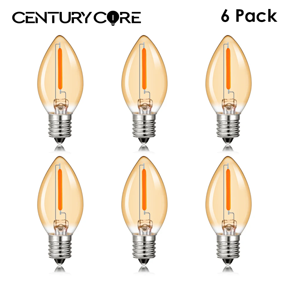 

C7 Vintage Light Bulb Led E14 220V 110V Warm White E12 0.5W Candle Shape For Salt Lamp Pendant Decoration Home String Light Bulb