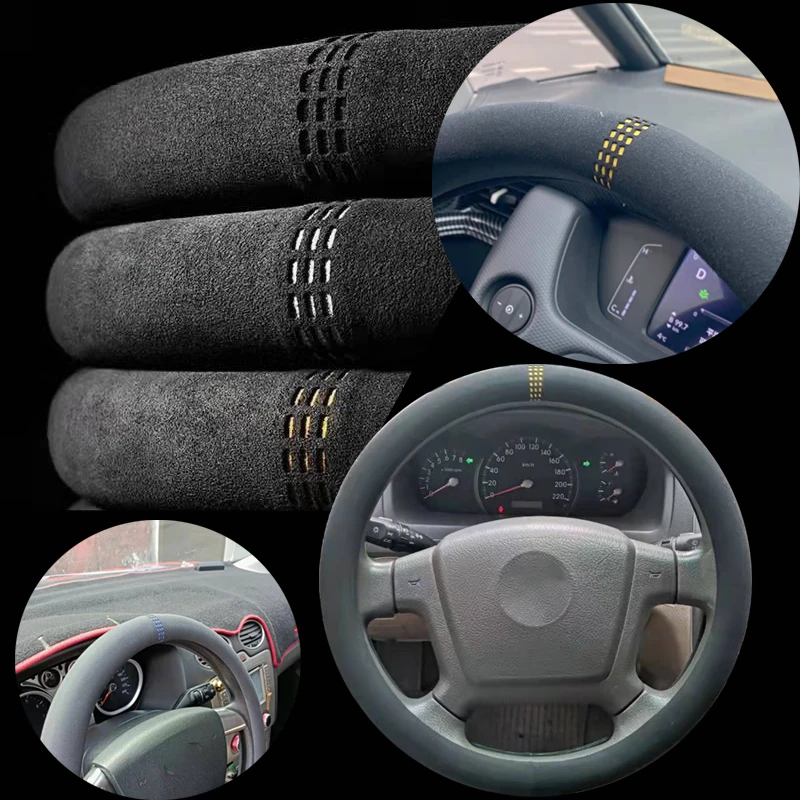 

Steering Wheel Cover 38cm For Toyota C-HR 2018 Citroen C8 Audi B5 Ford Tourneo VW T4 Honda Mazda 3 Black Cover for All Seasons