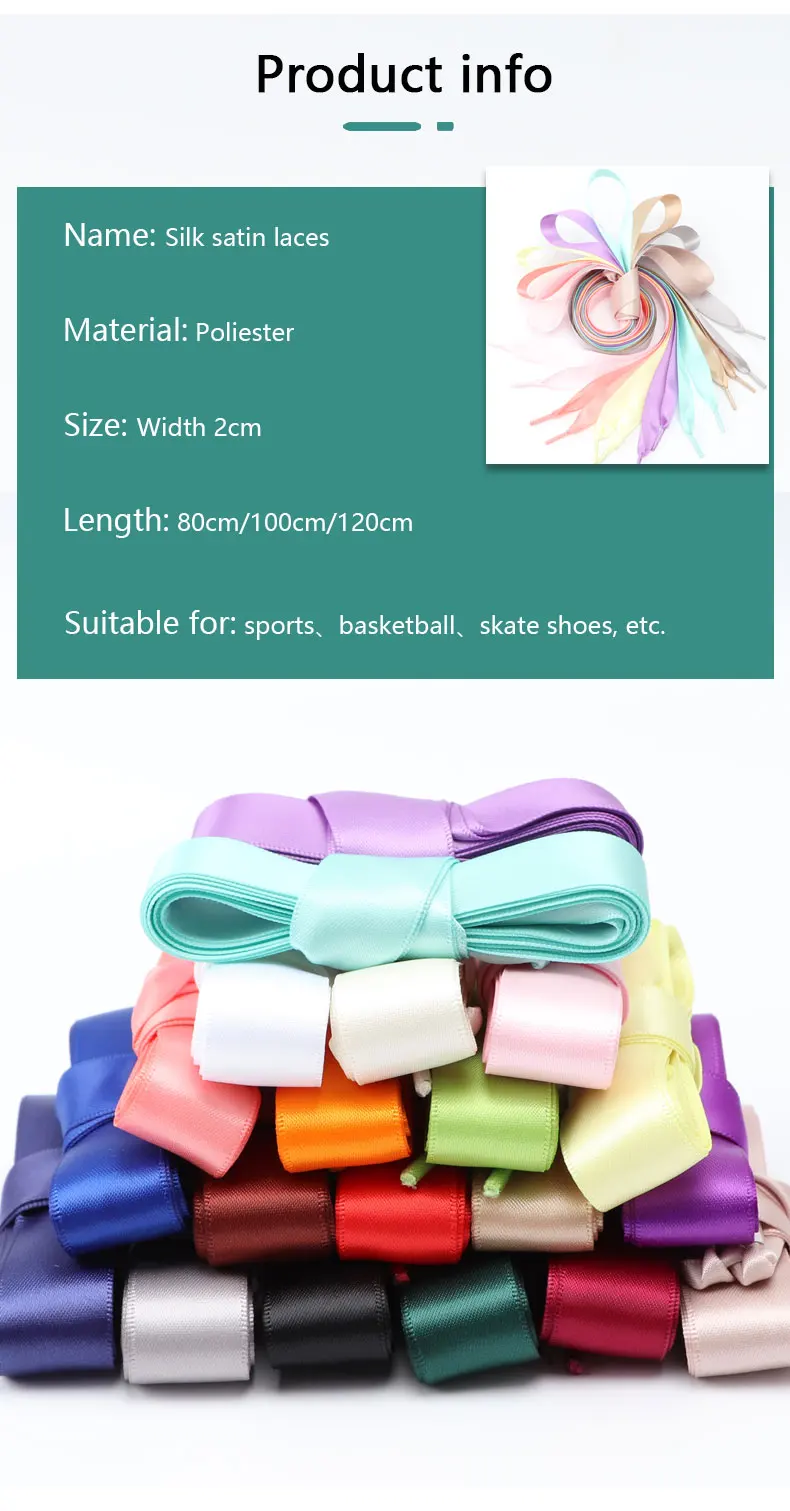 1 Paar Regenbogen-Seiden-Schnürsenkel, Satinband, flache Schnürsenkel, Damen-Turnschuhe, Schnürsenkel, 2 cm breite Schnürsenkel für Schuhe, Länge 80/100/120 cm – Detail 5