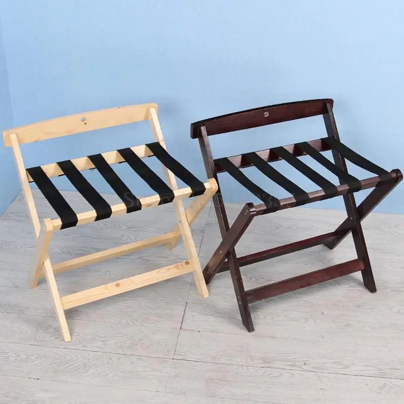 Hotel furniture solid wood luggage rack hotel bedroom clothes rack home folding living room floor