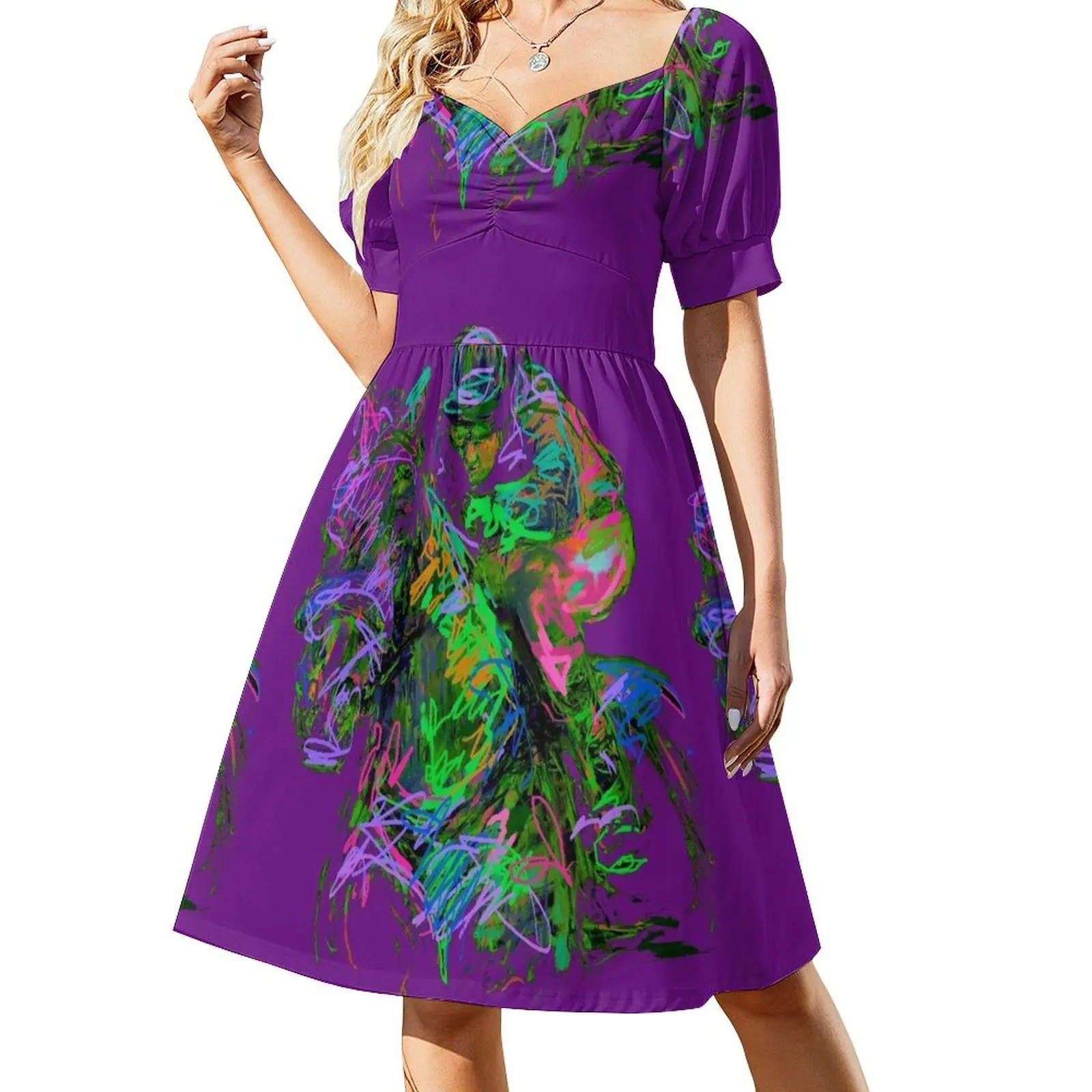 

Derby with purple Sleeveless Dress Long dresses Woman clothes