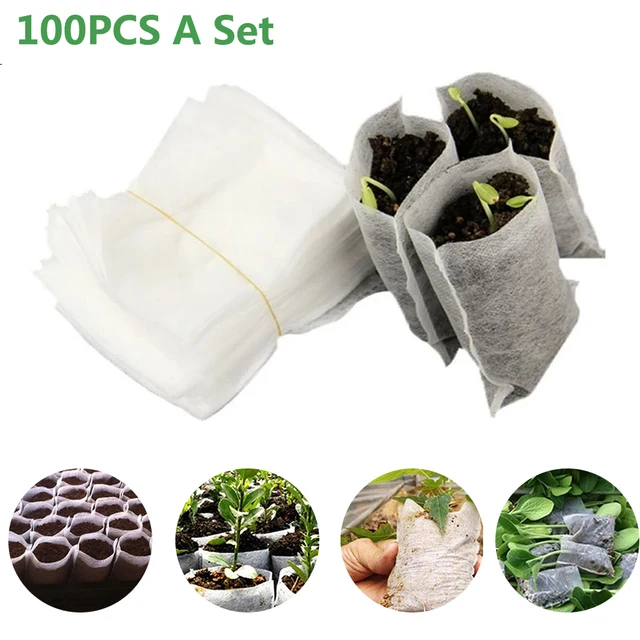 100Db Biológiailag Lebontható, Nem Szőtt Szövött Óvodai Növénytermesztés Táskák Palánta Termesztési Edények Kert Keretty-Barát Szellőztető Táska