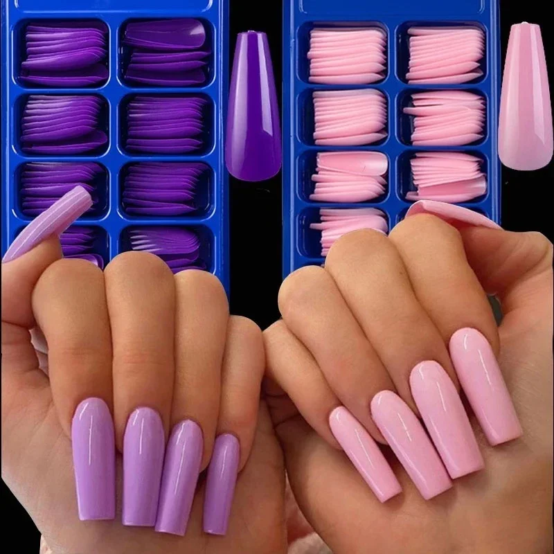 

100 Pieces of Fake Nails Extended Form Nails Artificial Nail Tips Fake Nail Polish Decorative Nail Accessories Decoration Decals