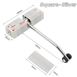 Automatic Soft - Closing Door Closer with Adjustable Speed and Mute Function (Square - Silver)
