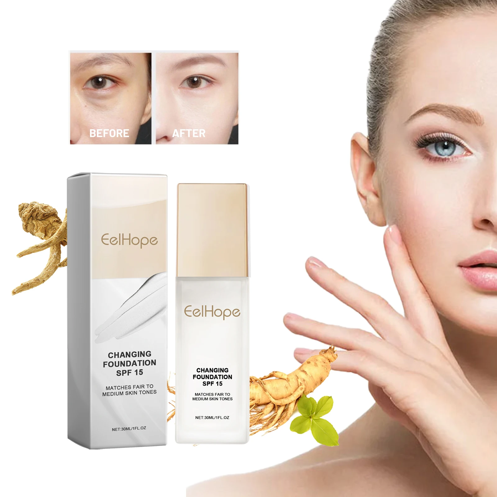 Makeup Base Face Liquid Natural Concealer Full Coverage Moisturizer Oil-control Sunscreen Waterproof Foundation Cream Cosmetics 2