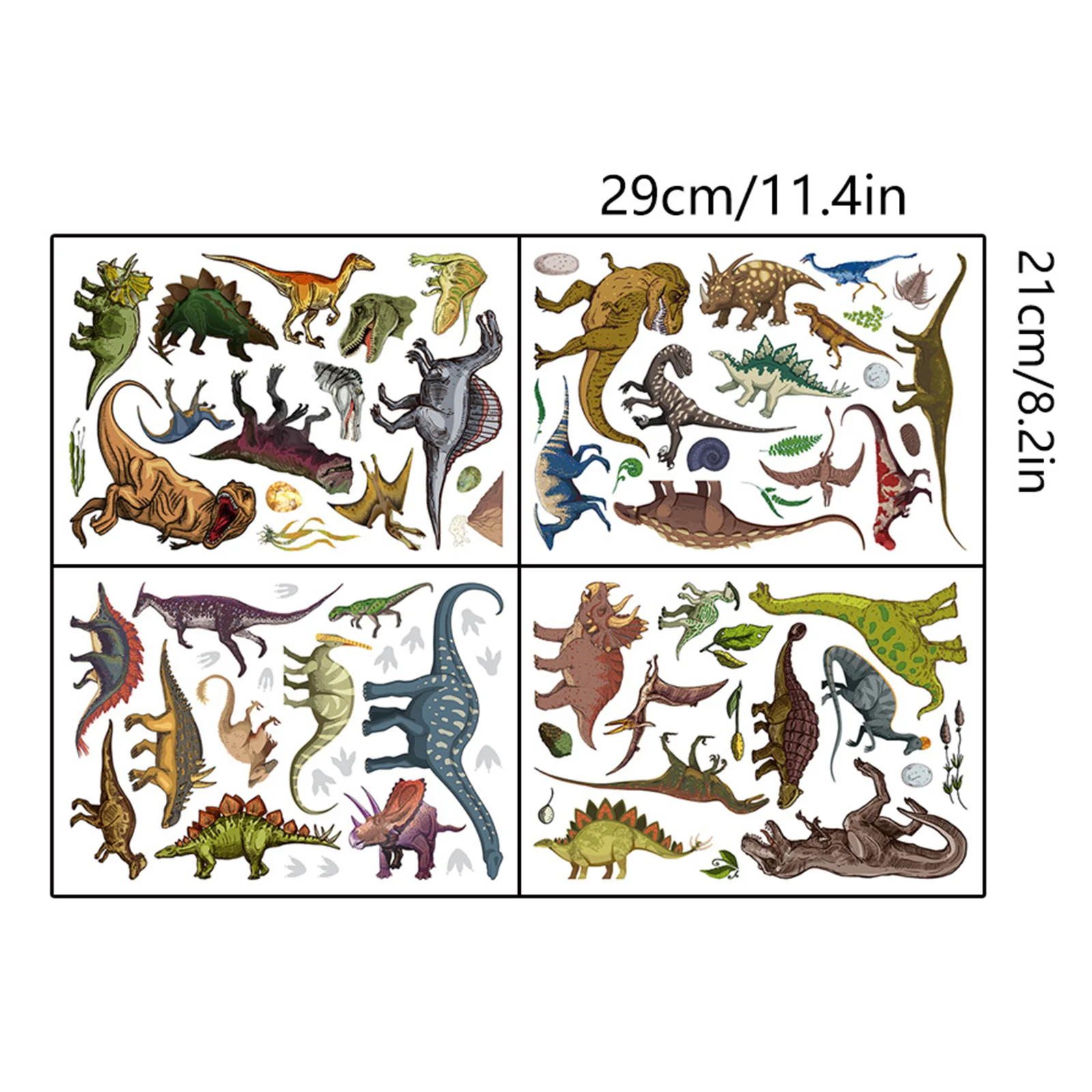 Description Picture 4 of itemEco-friendly Wall Stickers Wall Decals 4 Sheets Dinosaur Decor Glow In The Dark Luminous Stickers Self-adhesive