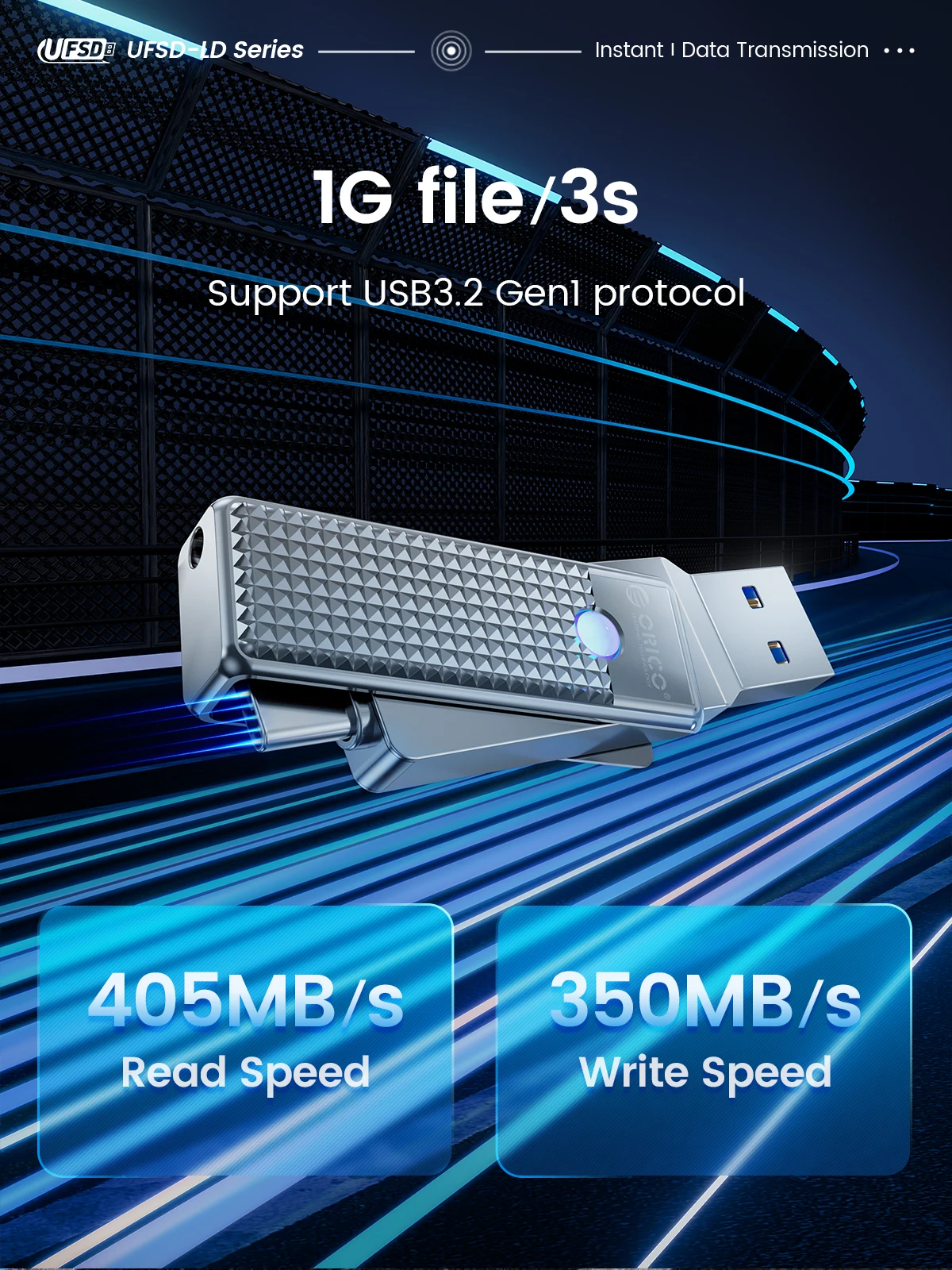 Orico-dual Flash Drive Otg tipo c Usb a Interfaces Duplas Caneta de Alta Velocidade Ufsd 405 Mbs em Macbook Android - Imagem 6