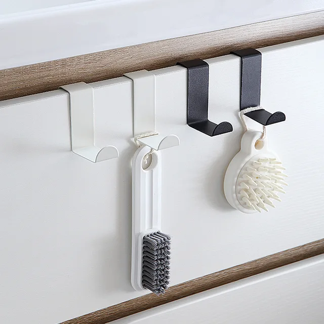 Crochet de porte d'armoire de salle de bain en forme de Z, porte arrière en acier inoxydable, porte-clés, patère, accessoires de cuisine à domicile, outil d'organisation 1