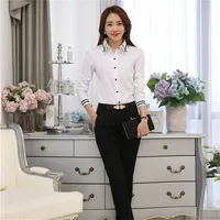 Mode coréenne femmes chemises chemise blanche femmes à manches longues dessus de chemise bureau dame chemise de base Blouses femme Blouse printemps automne 3