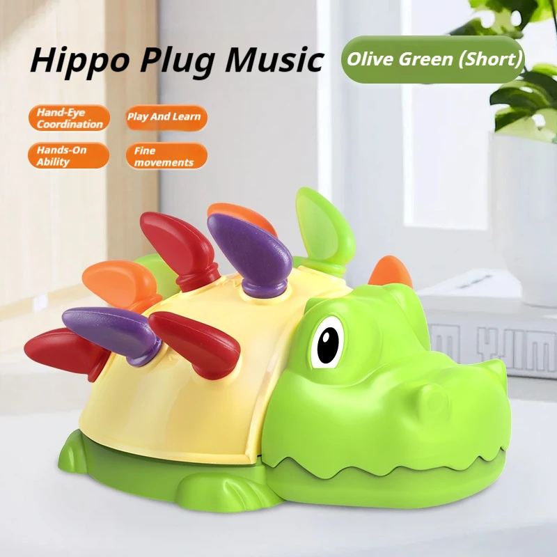 Hippo Montessori Biomimetic Toys Baby Concentration Training Puzzle Toys Fine Motor Sensory spelling Toys for Kids gift 1 year 3 6