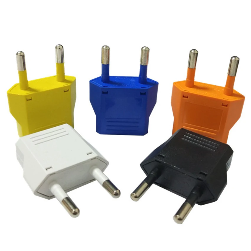 Plug Adapter 1pcs European KR Italy US to EU Travel Plug Adapter Electric Plug Converter Power Socket AC Outlet 4.0mm White Black Yellow Blue plug adapter,ac adapter