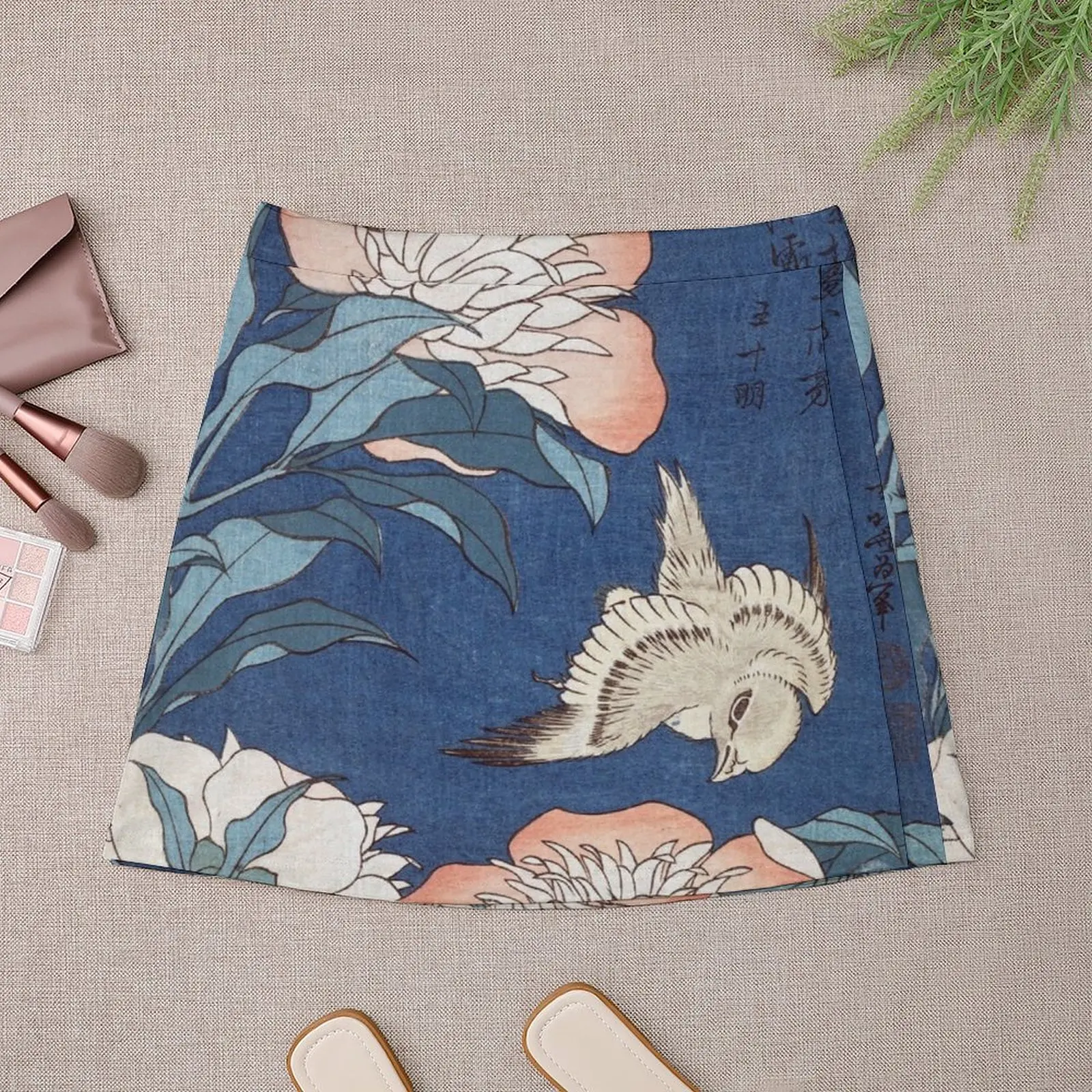 Katsushika Hokusai Peonies and Canary Mini Skirt Womens dresses korean style women clothing