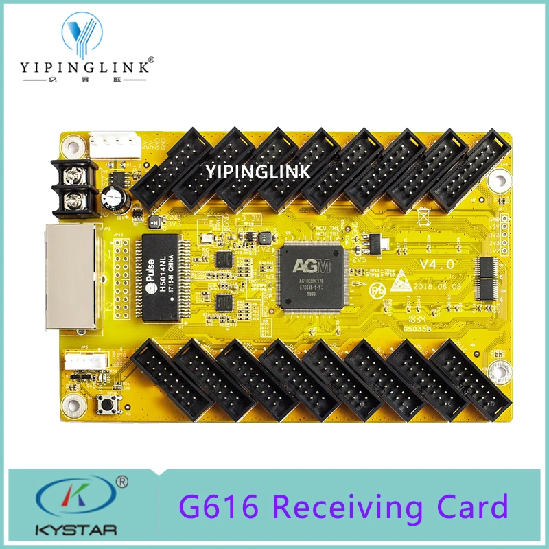 

Kystar G616 Receiving Card 16 Standard Interfaces and Output 32 Sets of RGB Data For Full Color LED Display Video Wall