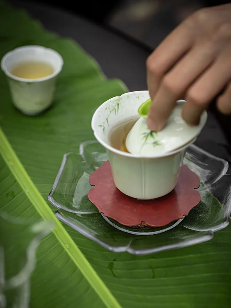 

Hand Painted Bamboo Porcelain Gaiwan Kung Fu Tea Set Household Bubble Bowl Style Brewing Cup